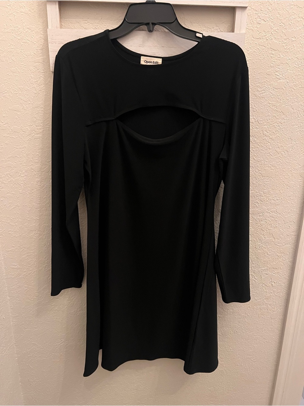 Open Edit Black Long Sleeve Dress Size 1X NWT